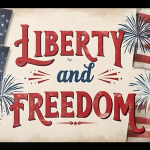 Liberty&#39;s Vintage Spark - Patriotic 4th of July Wall Art - Rustic Americana Digital Download - Faded Flag & Fireworks Decor