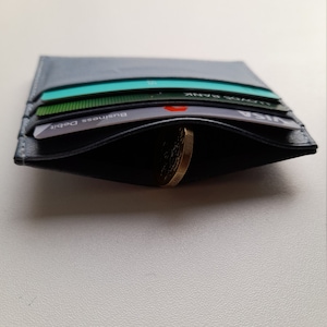 Portacarte minimalista da donna, portacarte sottile e di lusso da uomo, portafoglio portacarte in pelle personalizzato, regalo di anniversario per lei