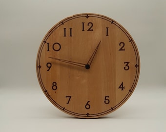 Wall clock wood rustic birch wood clock unique individual