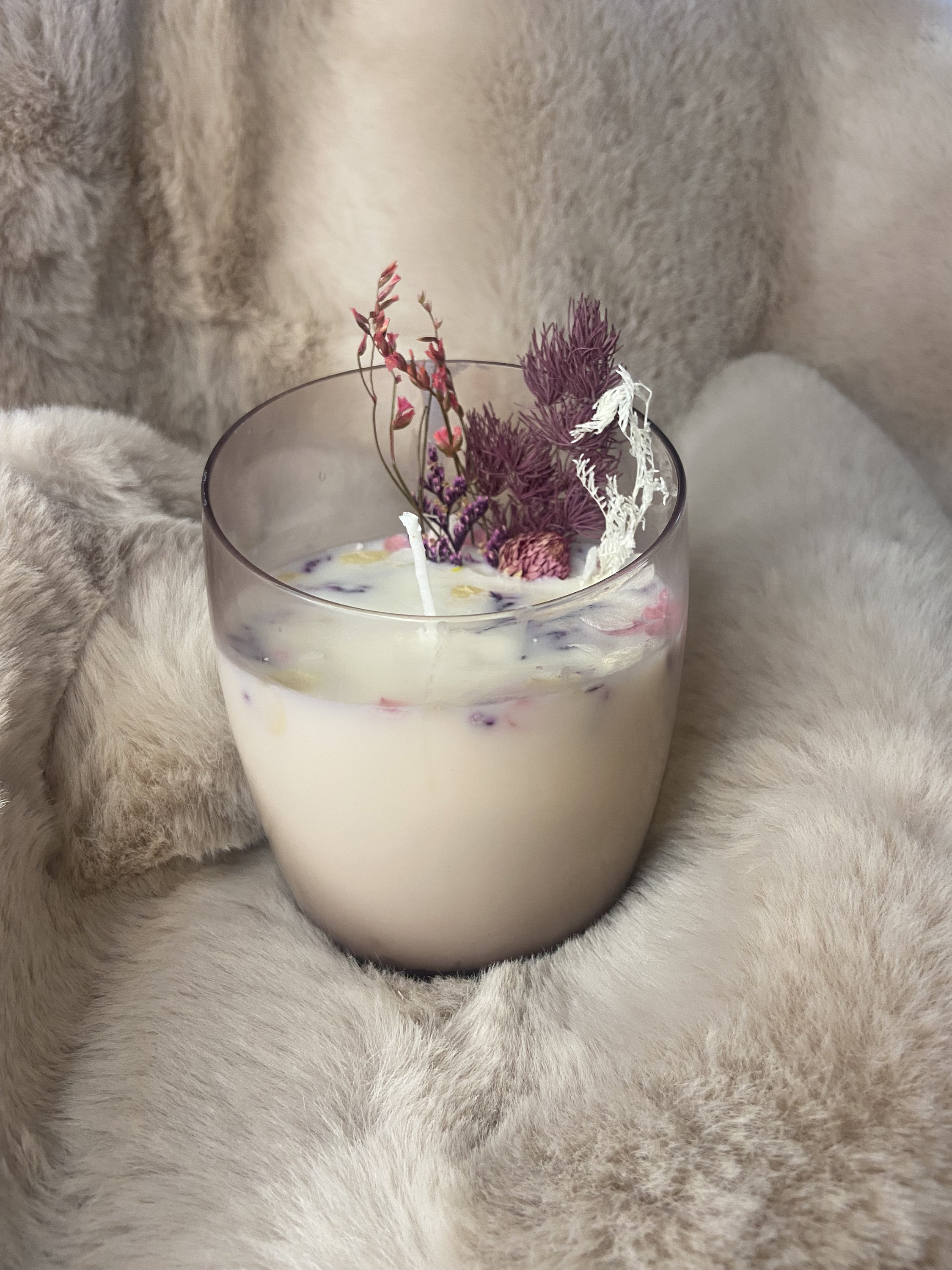 Bougie Macaron Framboise Fait Main