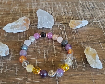 Empath Recharge Healing Crystal Bracelet | Amethyst, Rose Quartz,  Citrine, Clear Quartz, Carnelian, Fluorite, Black Labradorite, Etc