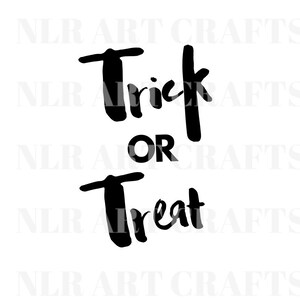 Trick or Treat Spooky Wording Digital Template for Halloween to make tops, t-shirts, mugs, gifts or home decor and cut file for crafting