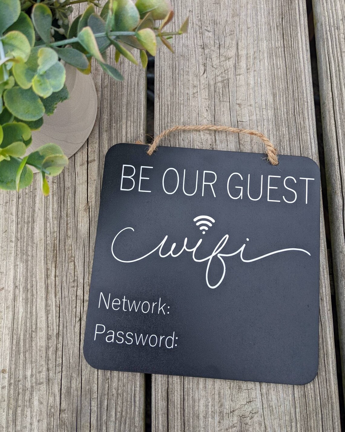 Hanging Guest Room Be Our Guest Chalkboard Sign With Wifi - Etsy