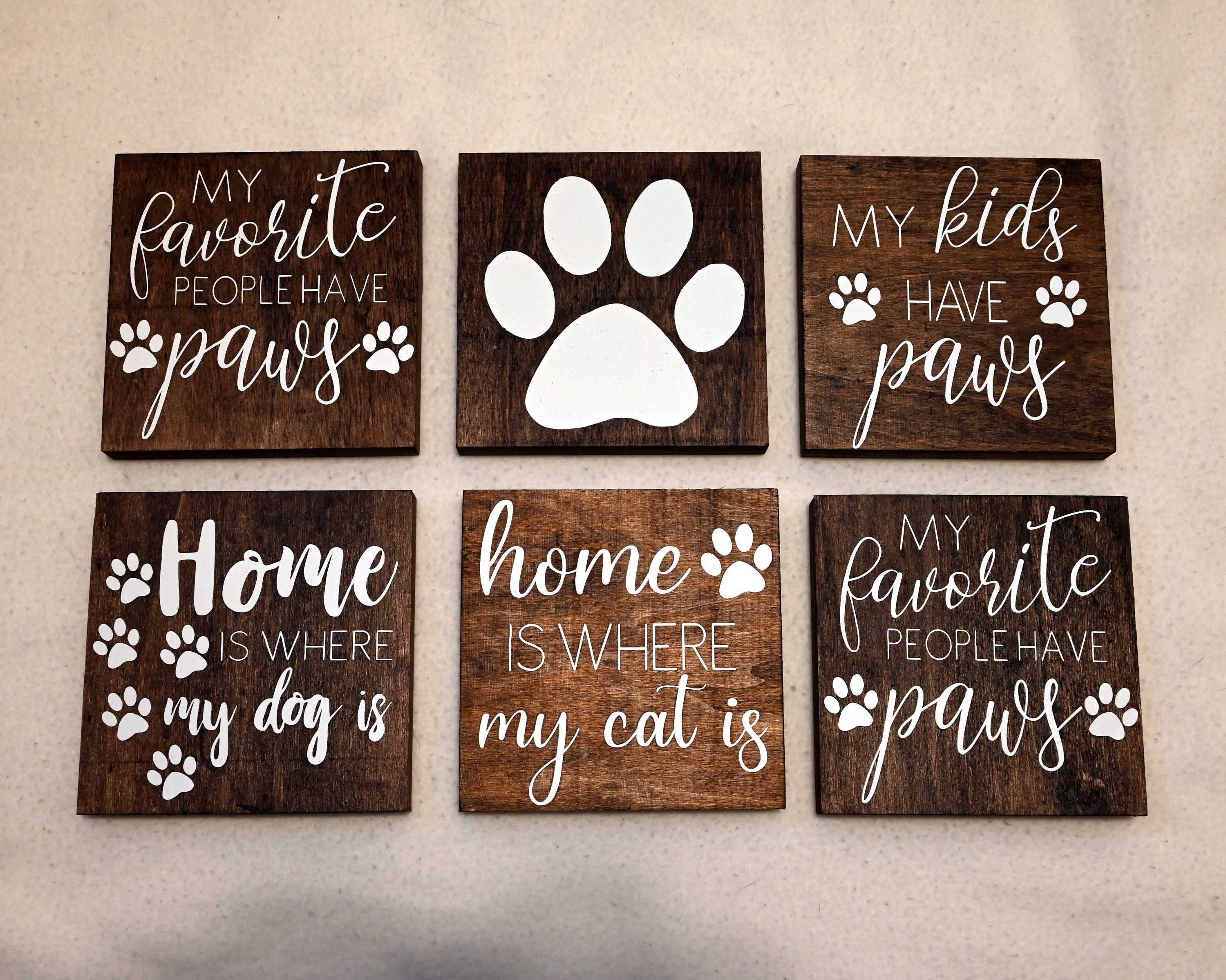 Pet Home Decor Signs Wood Home Office Decor Paw Print My Favorite