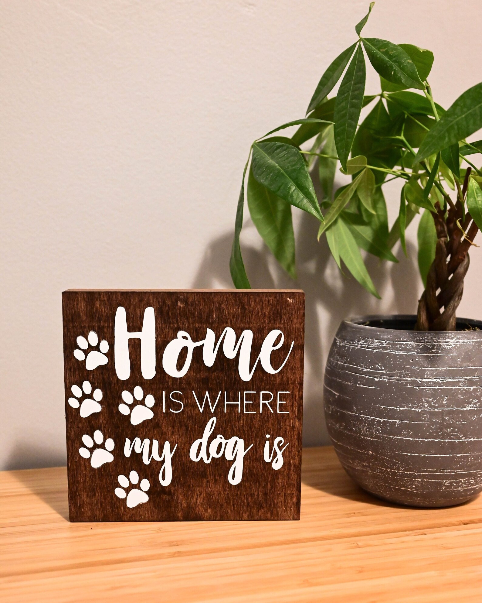 Pet Home Decor Signs Wood Home Office Decor Paw Print My Favorite