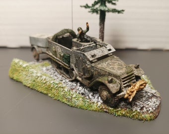 Pro built, paint &weathered 1/76 Scale M16 Halftrack diorama  Winter 1944 Ardennes Matchbox