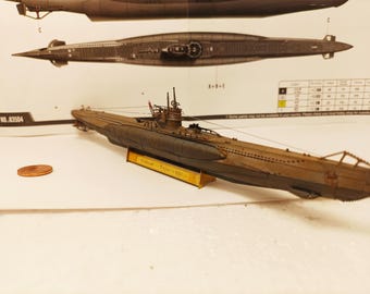 1/350 Scale Type (Type) VII B WW2 German submarine U-Boot pro built, paint &weathered. With photo etched parts. For order