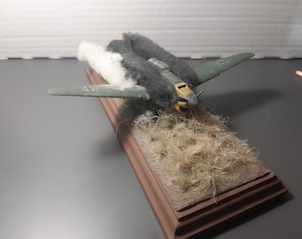 1/72 Junkers Ju-87 Stuka during a crash landing, custom built, painted model on a custom diorama base.