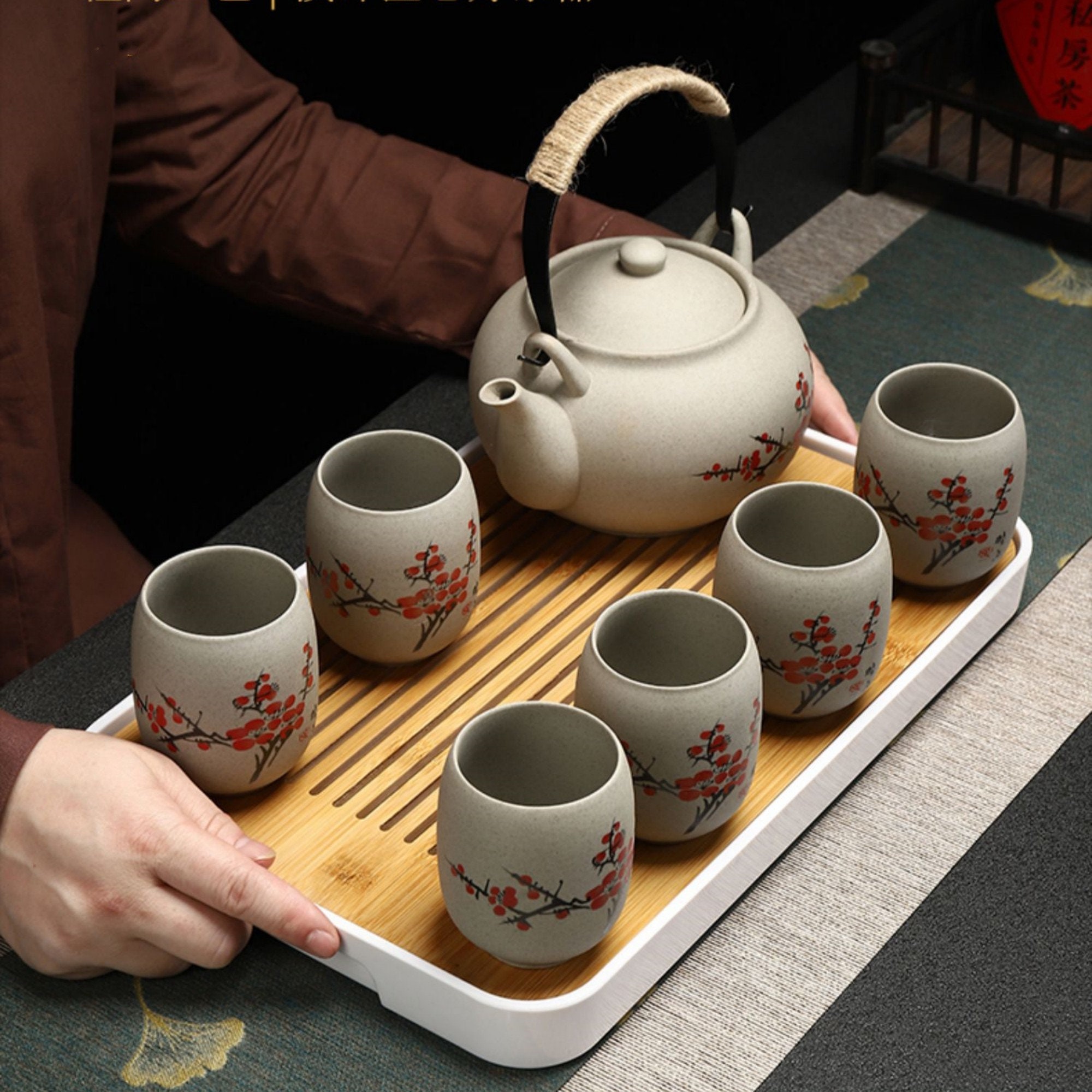 Wood Fired Tea Cup Named Preserved Plum by Tianmu Glaze Best Gift for