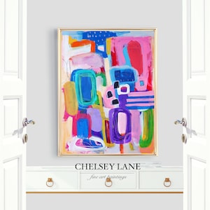 Vibrant Colorful Abstract Print | Modern Bright Original Canvas Print | Large Classical Wall Art Painting Print | Multicolor Art Print