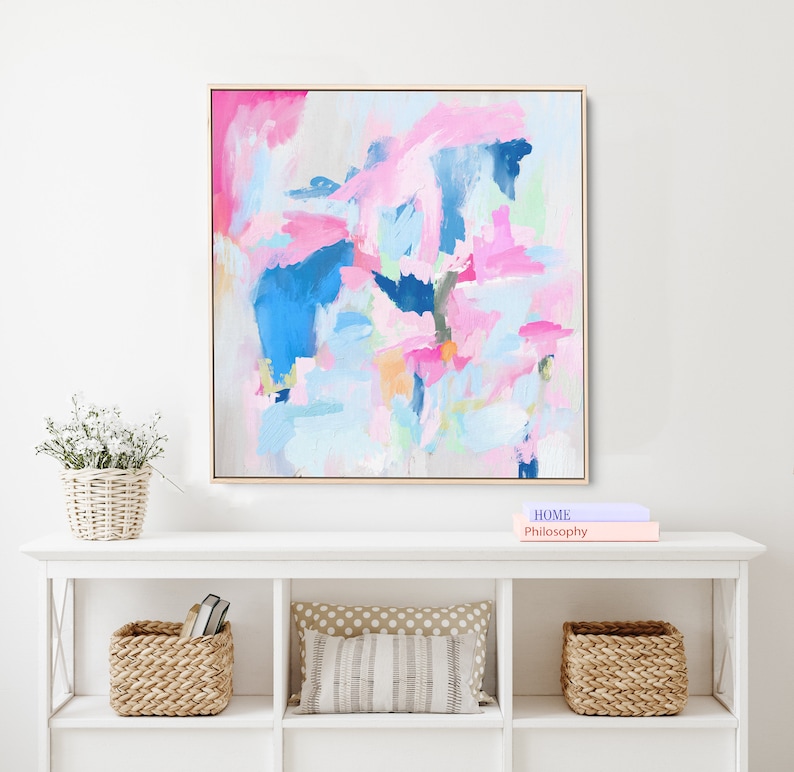 Bright Abstract Painting, Colorful Abstract Painting on Canvas