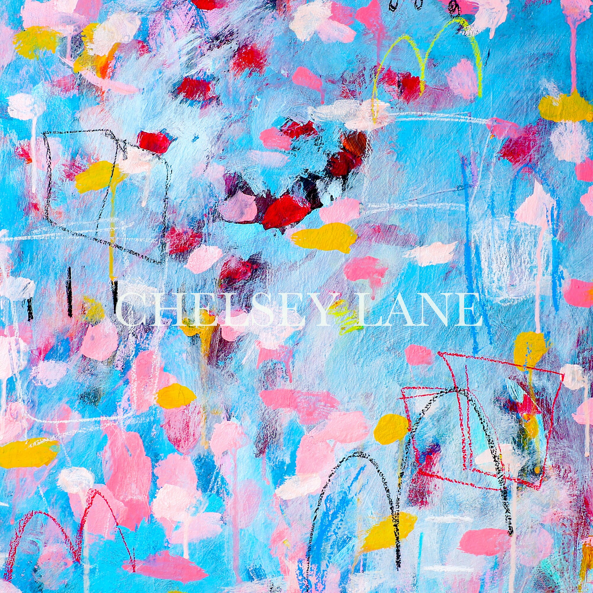 Pink Floral Painting on Canvas Print Original Painting Wall Etsy