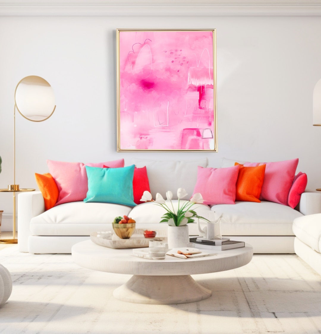 bright-pink-wall-art-vibrant-pink-abstract-art-trendy-modern-wall-art