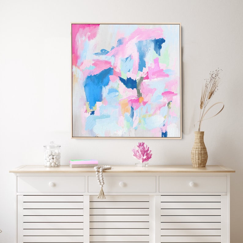 Bright Abstract Painting, Colorful Abstract Painting on Canvas