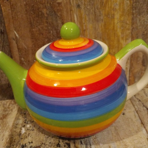 Rainbow Teapot Etsy