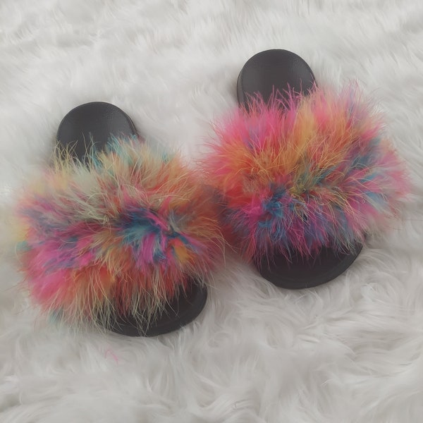 designer fur slides