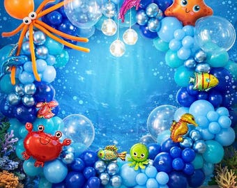 Unter dem Meer Ballongirlanden-Kit, Ozean-Geburtstagsdekoration, Ballonbogen, Nemo-Partydekoration, Fischballons, Babyparty