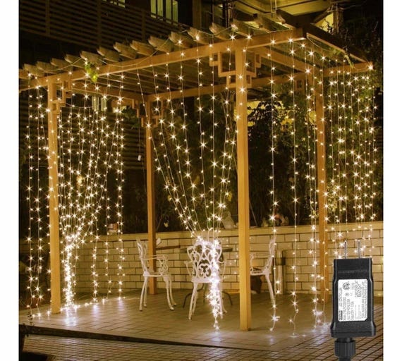 306 LED Curtain Lights With 18 Hang Down String Lights 1010 Ft Plug in Hanging Fairy Lights for Twinkle Lights for Wedding Backdrop Patio Etsy UK