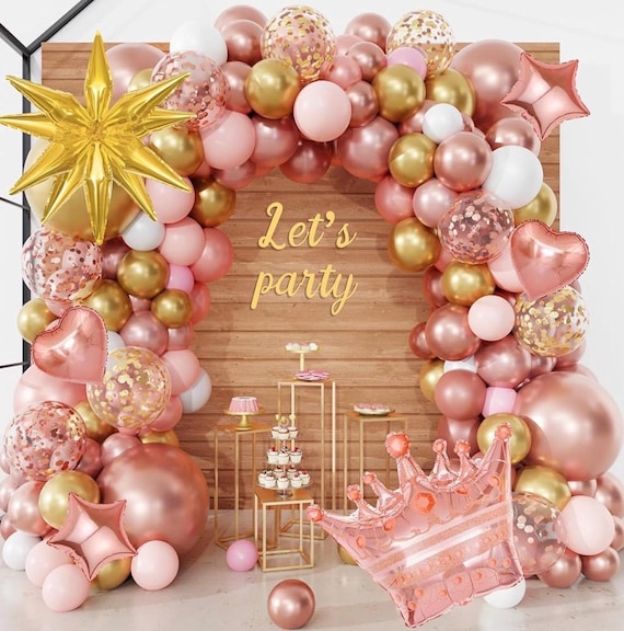 Pink White Rose Party Balloons Kit | 60pcs 12 Inch Latex Balloons With Confetti For Birthday Wedding - View #7