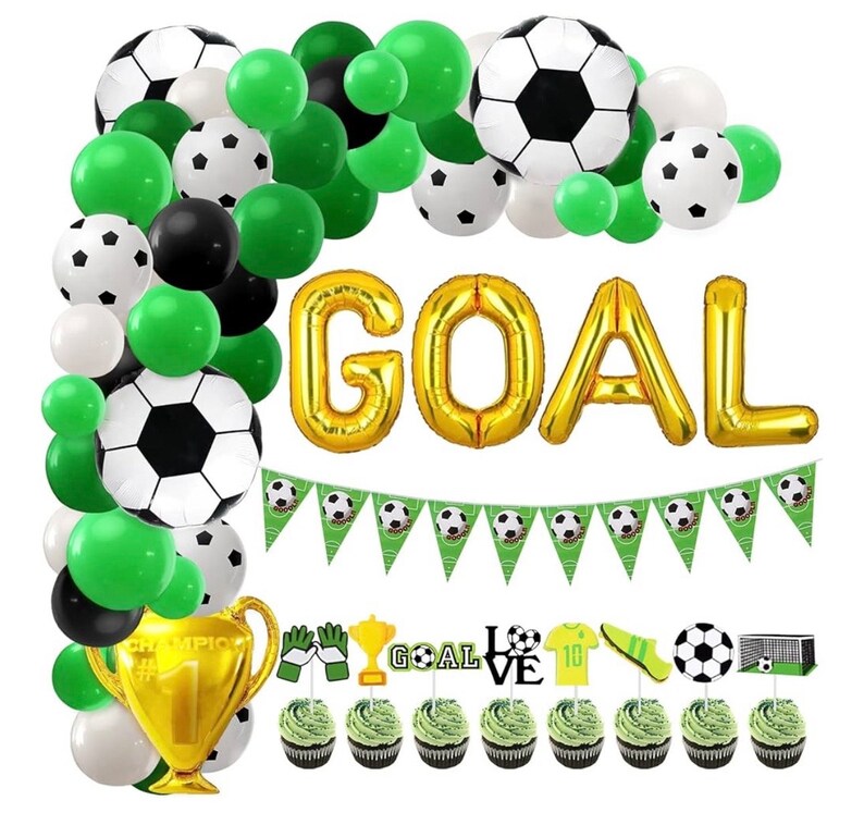 Soccer Balloons Arch Garland Kit 107pcs Soccer Party Decorations With