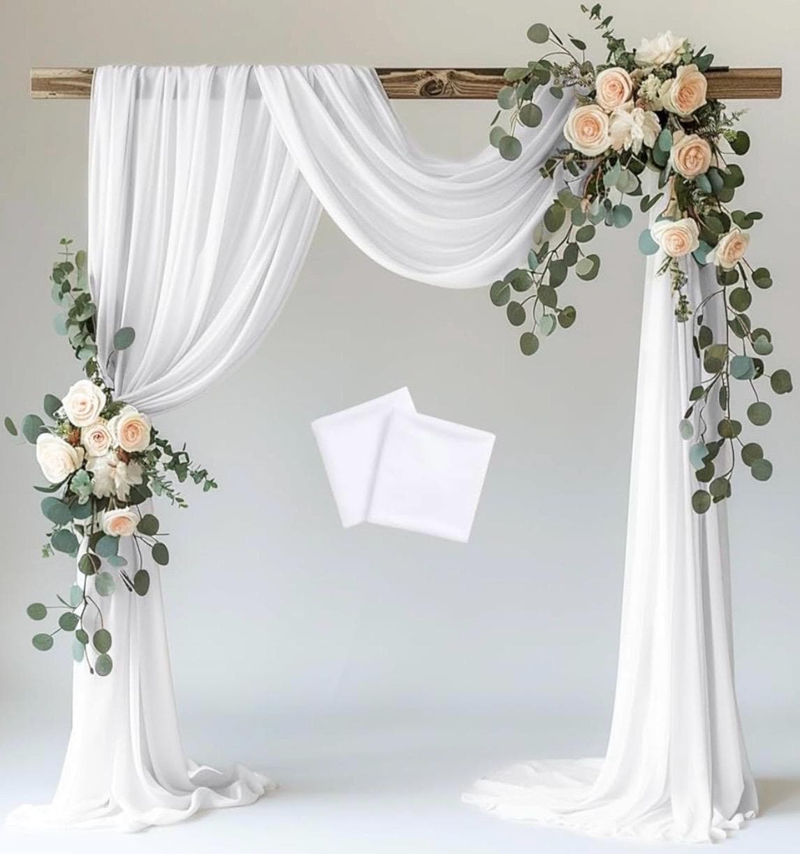 Tela Drapeada Arco Boda - 2 Paneles Gasa Rosa 6 Yardas