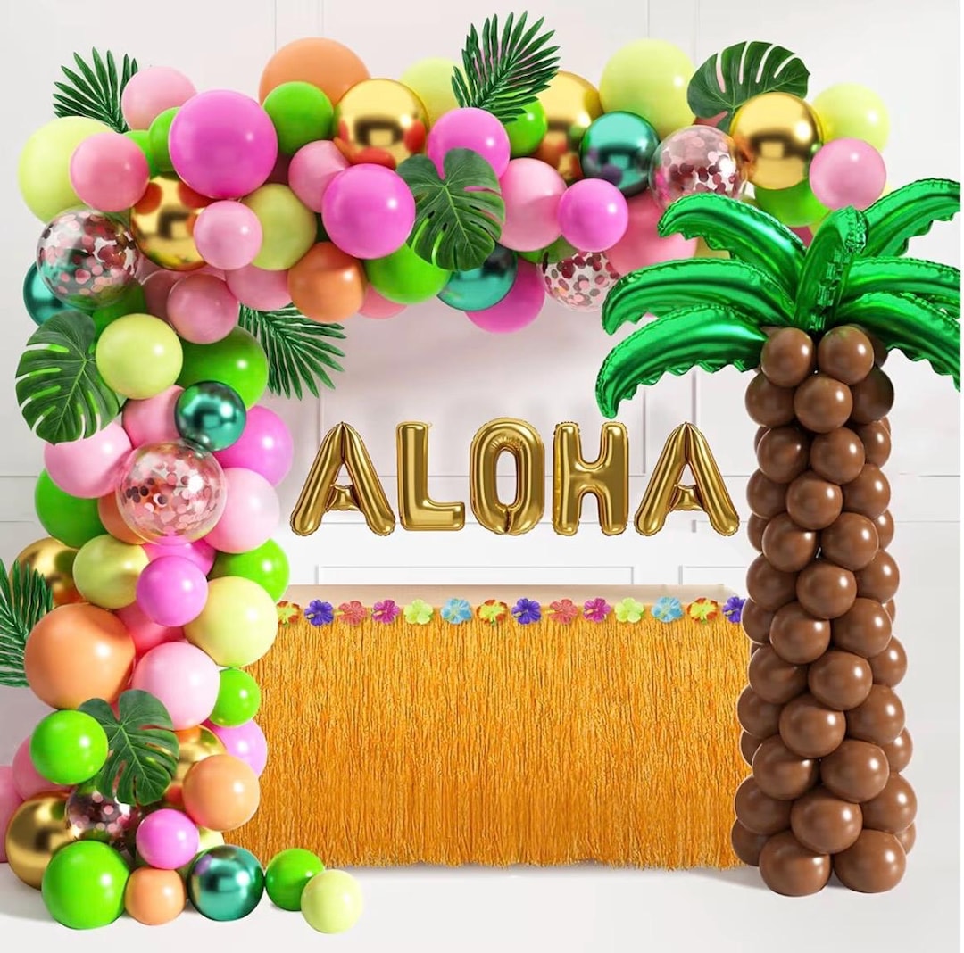 OYZOQ Festoni di Giungla 1 Pezzi Striscioni Foglia Tropicale Decorazioni Festa Verdi Piante Felt Leaf Festoni di Foglie per Compleanno Bambino Summer Party, Festoni compleanno(grande