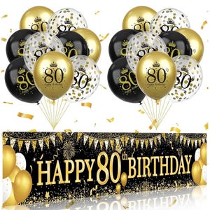 80th Birthday Balloon Garland Arch, Rose Gold 80th Birthday Balloons Set Party Decorations For Women's 80th Birthday Decorations Banner