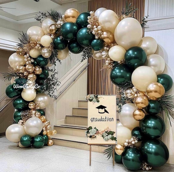 Guirlande 39 Pieds Cercles Vert-Doré - Décoration Suspendue Multicolore En Papier Pour Mariage, Anniversaire, Festival Et Fête Thème Forêt