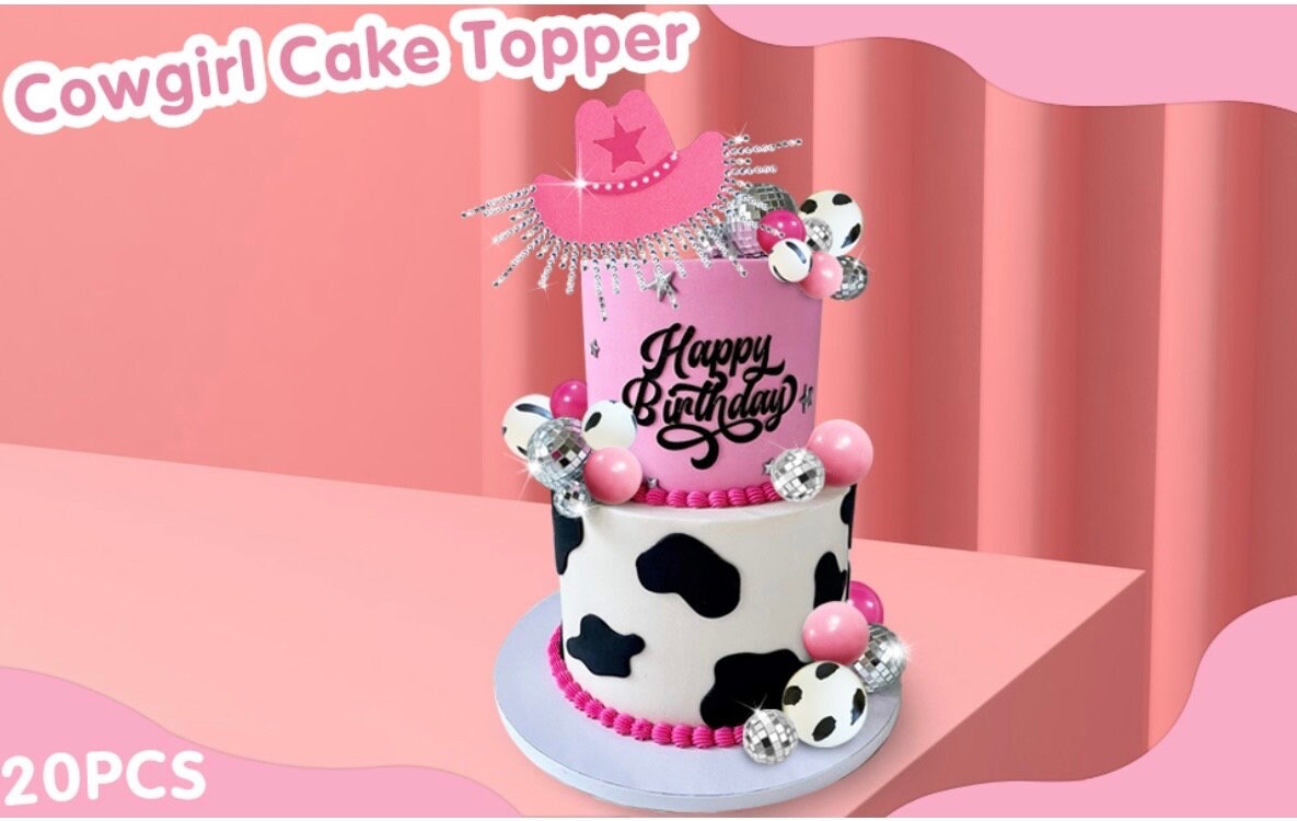 Topper Torta Mean Girls - Palline Rosa E Nero, Per Matrimonio E Addio Al Nubilato - Foto 4