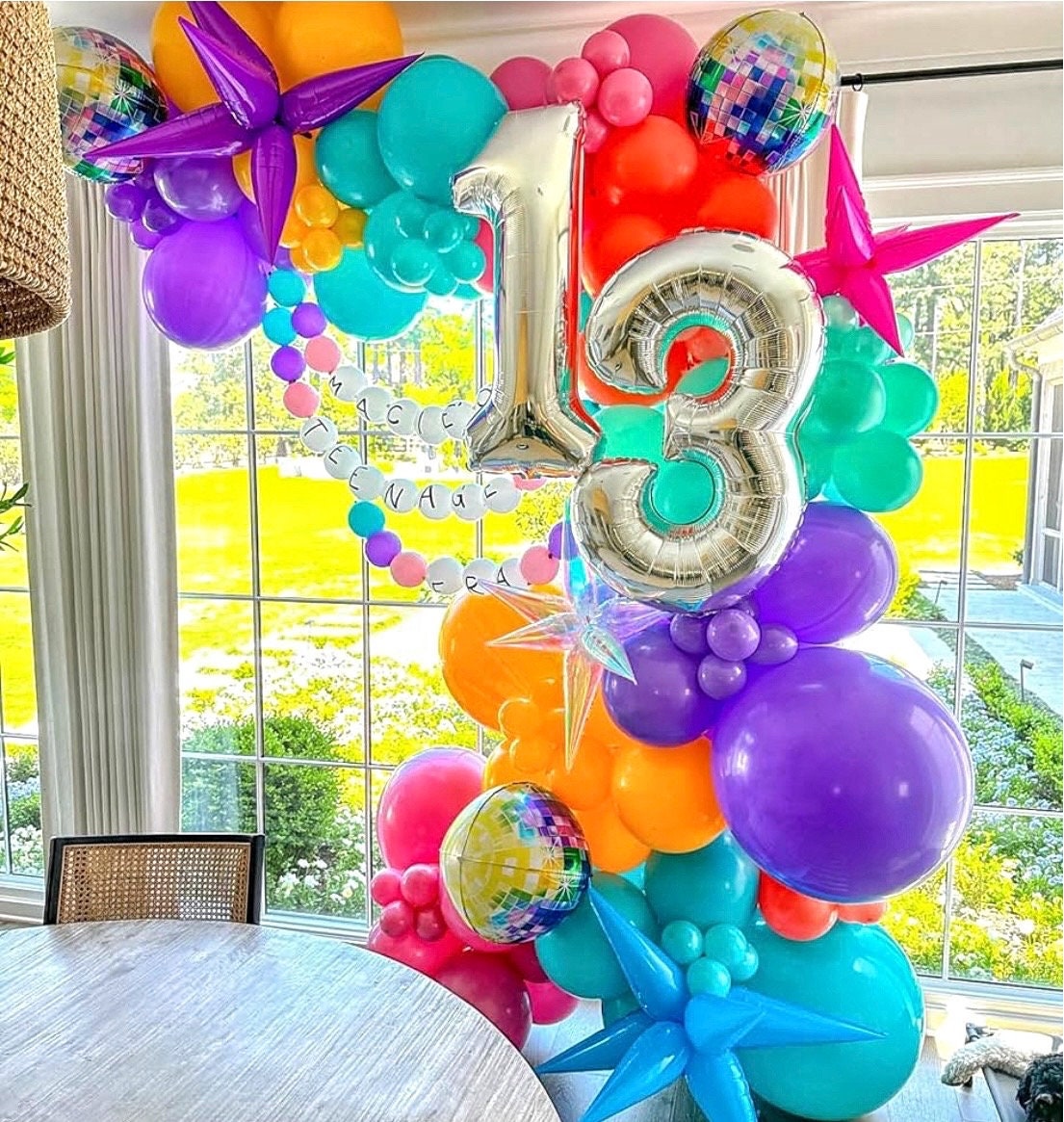 Disco Balloon Arch 125PCS 80s Balloon Arch Kit Mit Hot Pink and