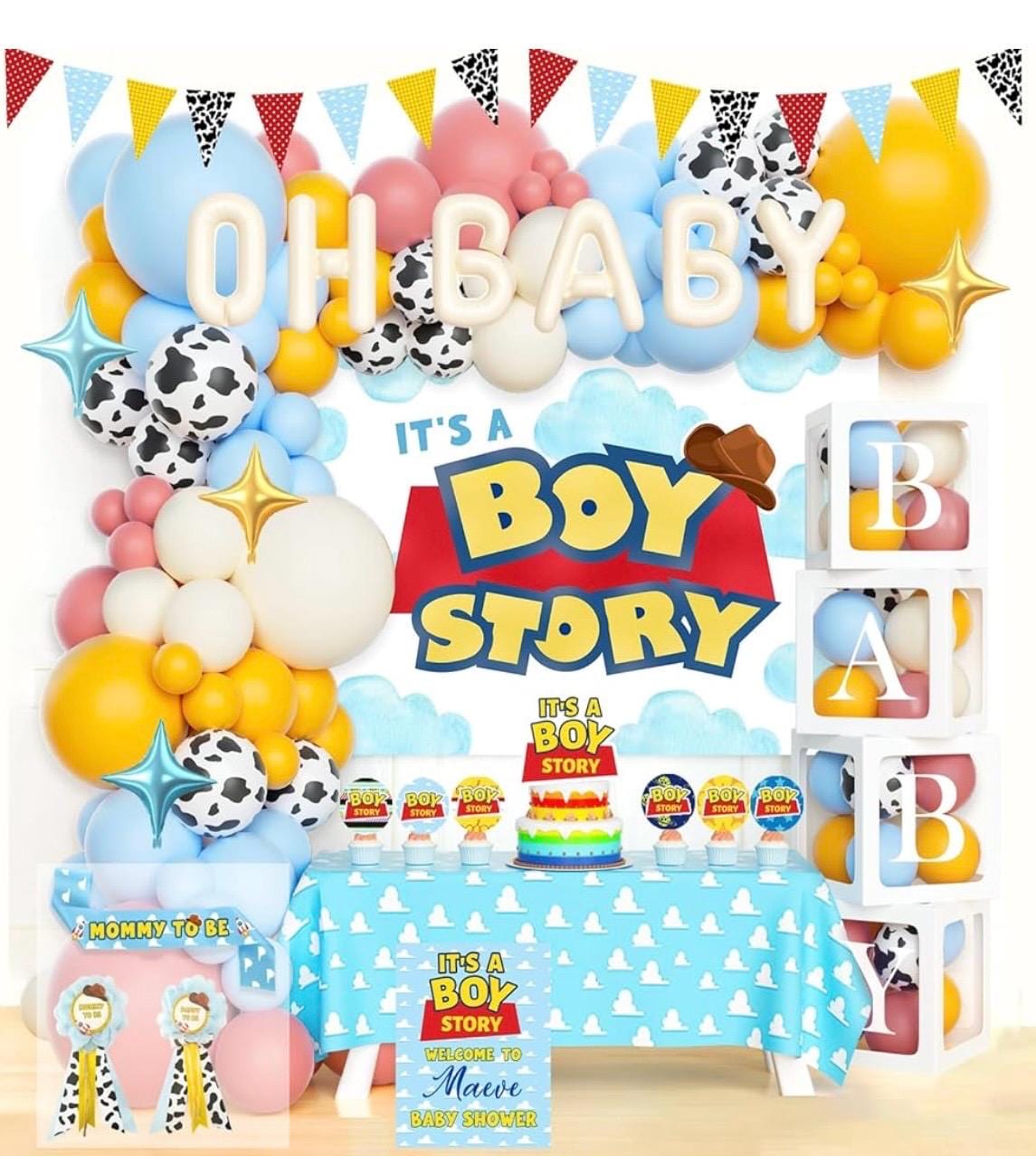 Boy Story Baby Shower Backdrop