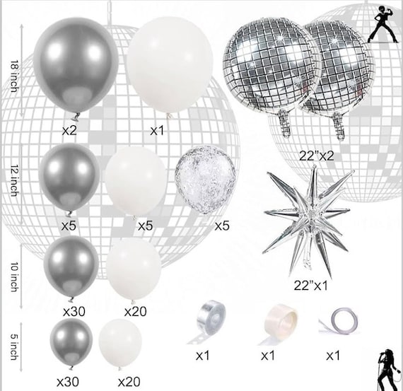 12 palloncini a da discoteca, enormi palloncini a dorati, questi palloncini a adatti per feste discoteca, decorazioni per addii al nubilato a tema discoteca, feste di compleanno, feste a tema anni '70