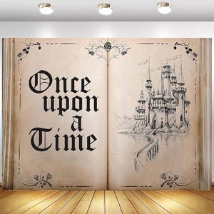 Sprookjesboeken Achtergrond Er was eens achtergronden Oud kasteel Prinses Romantische bruiloft Verjaardagsfeestje Decoraties Magische boekachtergrond