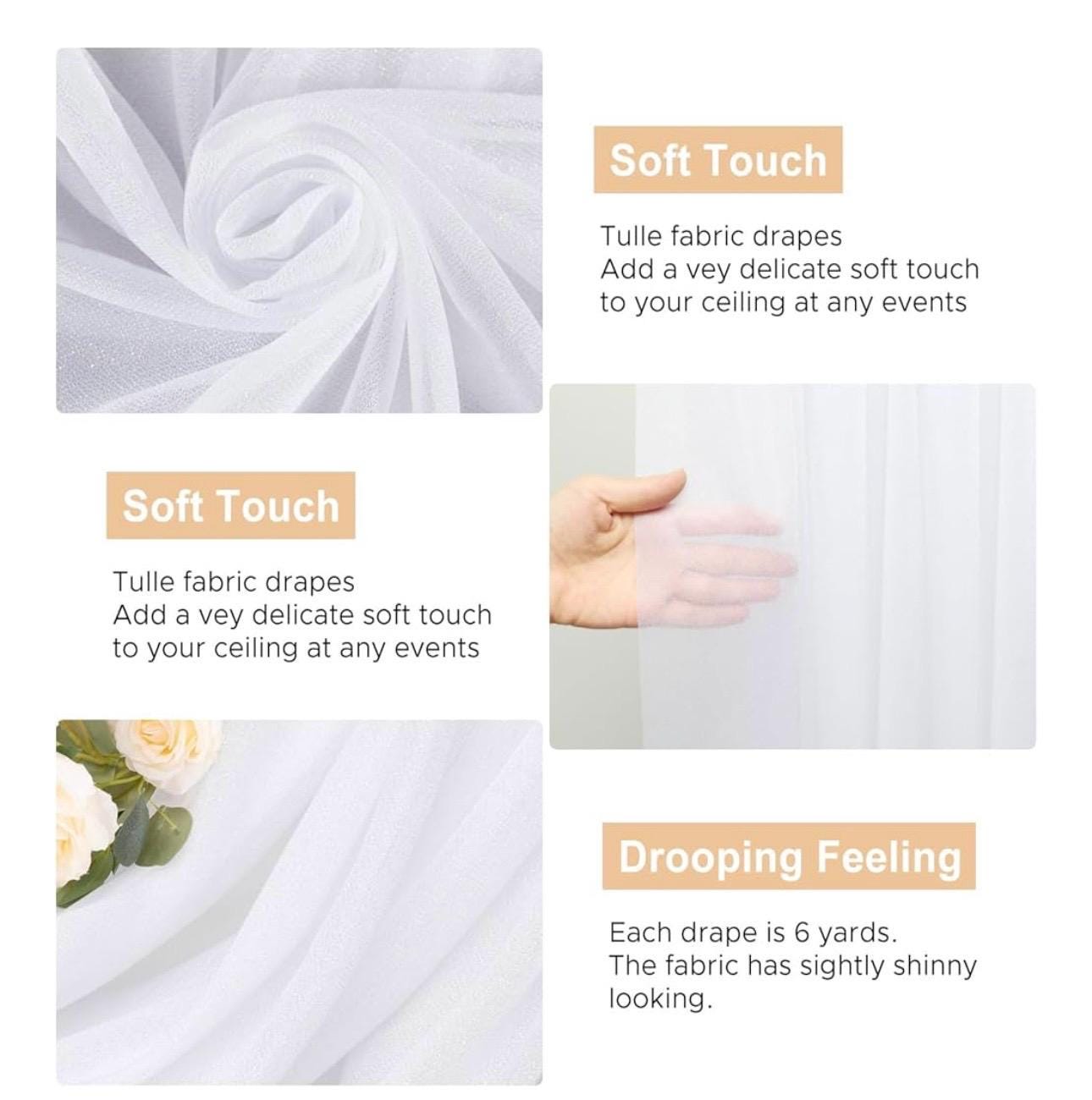 6 Meter Bruiloft Boog Draperen Stof Sheer Chiffon Tule Gordijn Draperen Achtergrond Feestbenodigdheden Thuis Draperie Ceremonie Decoratie