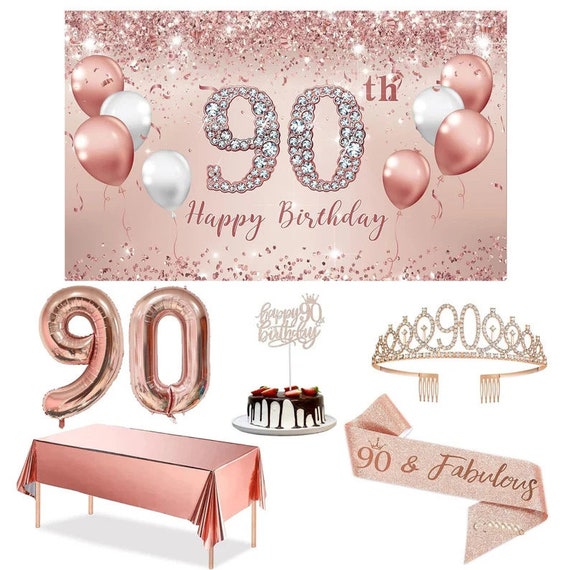 Striscione Per 90° Compleanno Rosa Olografico – Lungo 3,9 M, Per Feste Di Compleanno, Interno/esterno - 3