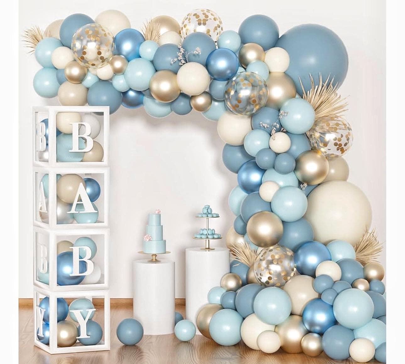 Benvenuto decorazione per la casa, ragazzo, 39 pezzi, decorazione per baby shower, decorazione per la casa, per bambini, palloncini blu, palloncini in pellicola, decorazioni di benvenuto per ragazzi