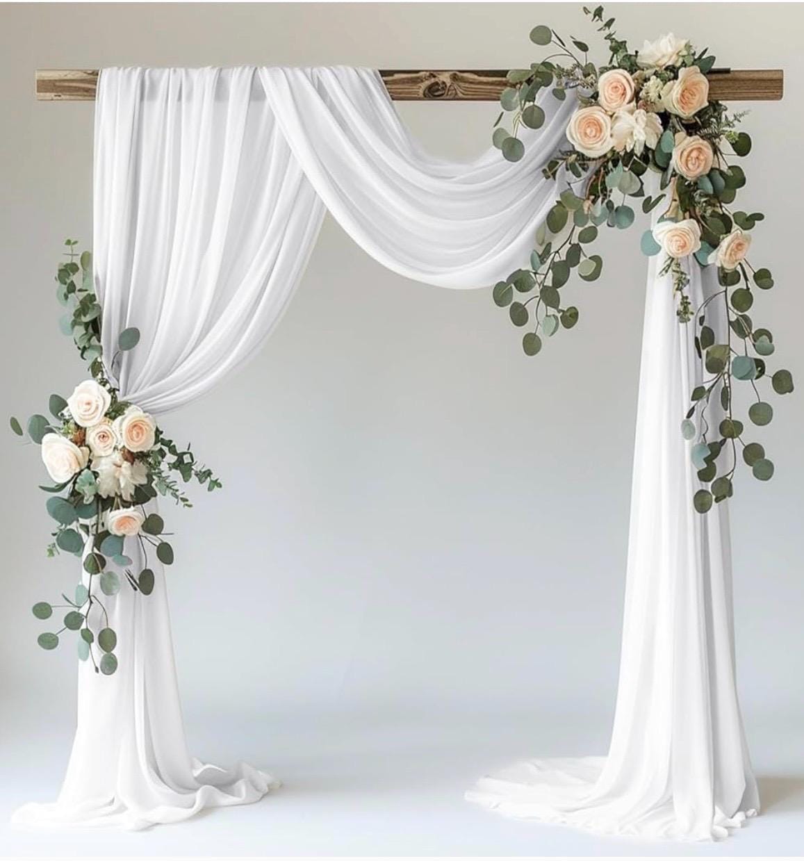 MLMW Tessuto drappeggiato per archi di nozze, 1 pannello, 73,7 cm x 6,1 m, colore: blu polvere velato per archi nuziali, tende per esterni, per cerimonie, feste, sfondo, decorazione per soffitto