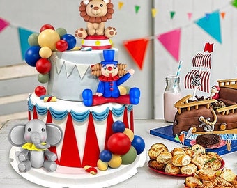 Zirkus Kuchen Dekoration Set - Bunte Cake Picks Für Karneval Geburtstagsparty