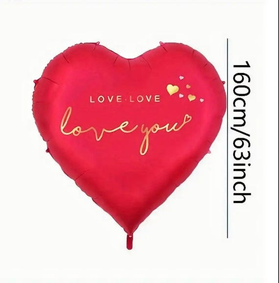 63 Inch Huge Heart Balloons Romantic Jumbo Large Heart Foil