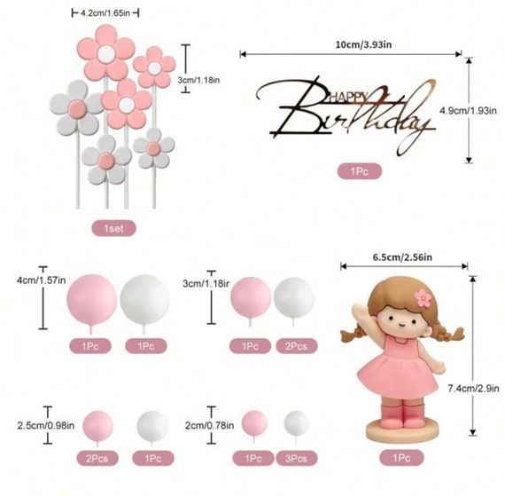 60 Boules De Décoration Pour Gâteaux – Série Rose Pailleté, 4 Tailles (2 à 4 Cm) Pour Anniversaire Et Fêtes