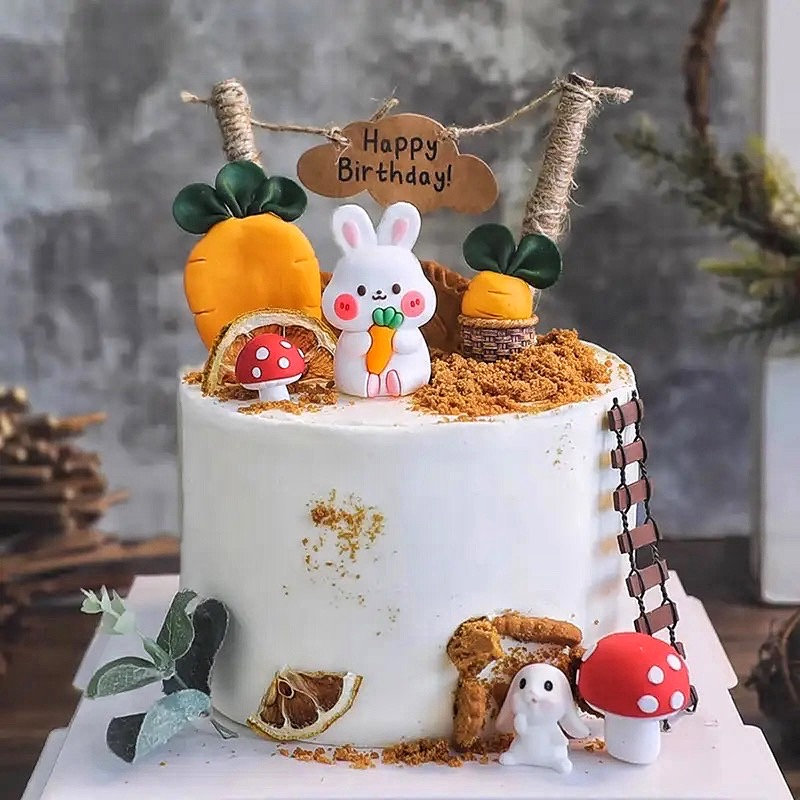 6er Set Tortenfiguren - Niedliche PVC Kuchen Topper Für Kindergeburtstage & Partys