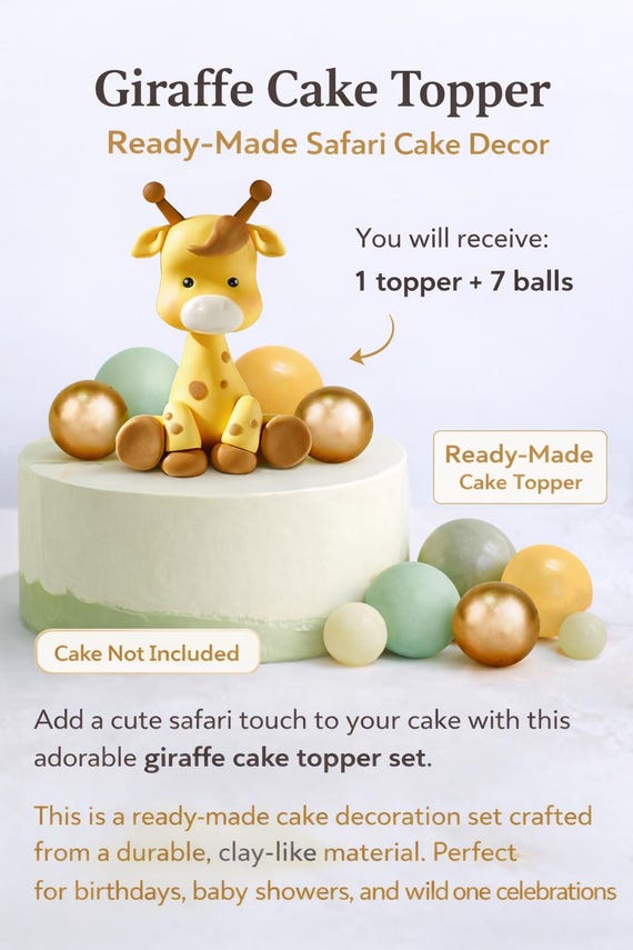 Satiskid 16 decorazioni per torte a tema animali della giungla, animali safari, giraffe, elefanti, leopardi, foglie artificiali per baby shower, feste di compleanno per bambini, feste a tema safari