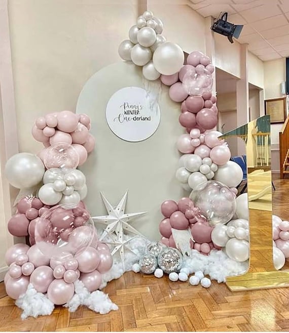 Kit 103 Ghirlande Bianco Perla Per Arco Di Palloncini – Palloncini A Doppio Strato Per Matrimoni, Compleanni, Baby Shower