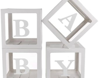 Boîtes à Ballons Transparentes Avec 30 Lettres (A-Z BÉBÉ) - Douche