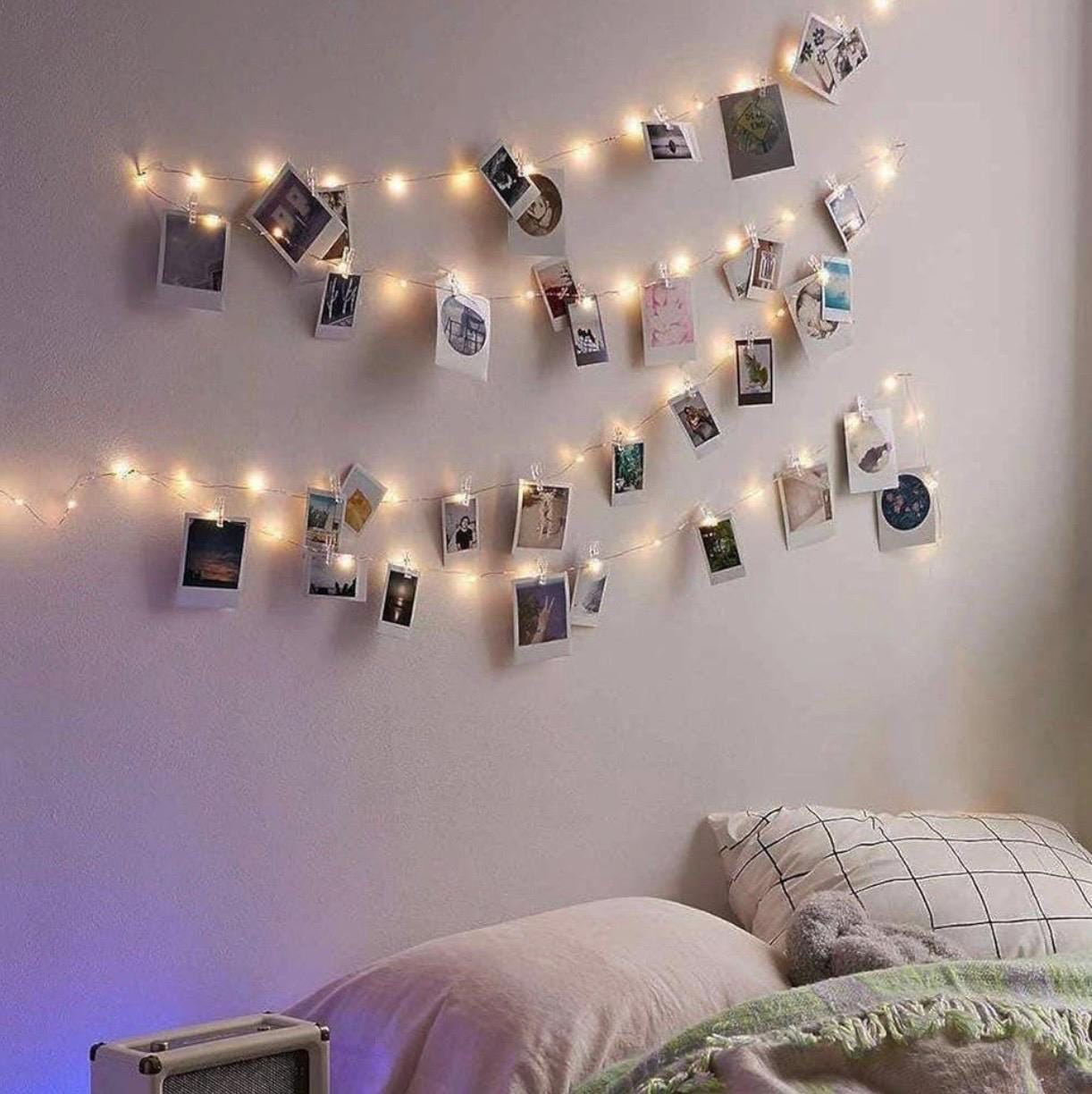 Acchiappasogni Con Luci A LED Fatto A Mano – Luna E Piume, Decorazione Murale Per Camera Da Letto (55 Cm, Luci Bianche Calde) - 4