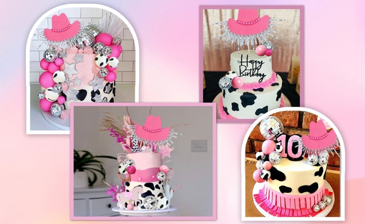 Decorazioni Per Torte Da Cowboy, Cappello Da Cowboy E Stivali Decorazioni Per Torte A Tema Cowboy Western Cowgirl Compleanno Baby Shower Bom~p127702423
