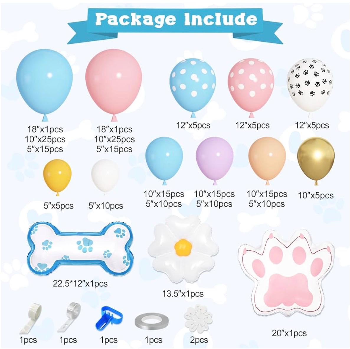 176Pcs Blue Balloons Arch Garland Kit