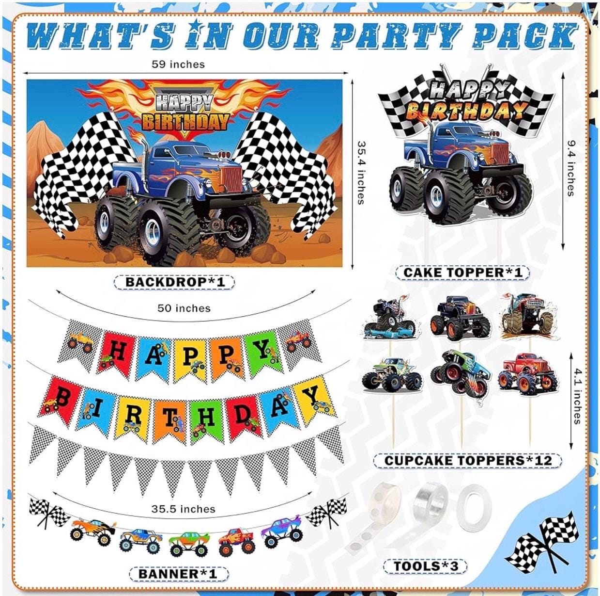 Set Completo Per Festa Compleanno Tema Auto Da Corsa – 42 Pezzi Per 10 Ospiti Con Piatti, Tovaglioli E Striscioni – Per Bambini Piloti