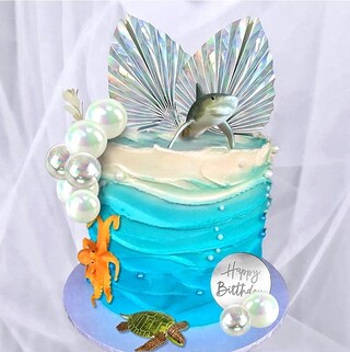18 Pezzi Decorazioni Torte Conchiglie E Stelle Marine | Tema Oceano Per Baby Shower E Compleanni Bambino