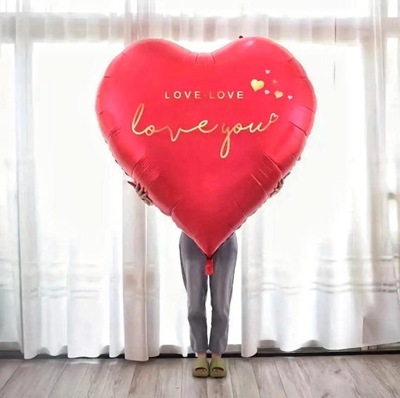 63 Inch Huge Heart Balloons Romantic Jumbo Large Heart Foil